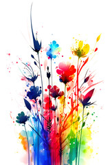 Colorful abstract flower art