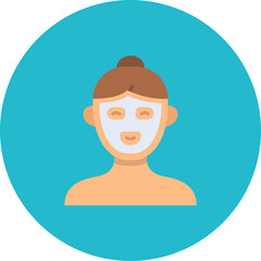 Facial Mask Multicolor Circle Flat Icon