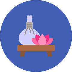 Obraz na płótnie Canvas Herbal Massage Multicolor Circle Flat Icon