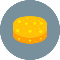 Sponge Multicolor Circle Flat Icon
