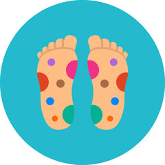 Reflexology Multicolor Circle Flat Icon