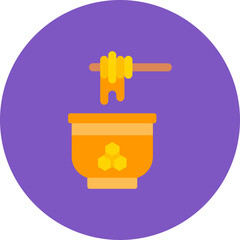 Honey Multicolor Circle Flat Icon