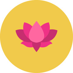 Lotus Flower Multicolor Circle Flat Icon