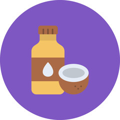 Coconut Oil Multicolor Circle Flat Icon