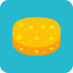 Sponge Multicolor Round Corner Flat Icon