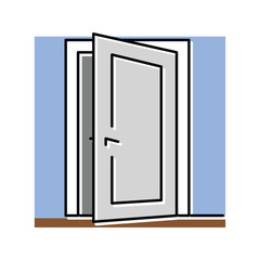 door building house color icon vector illustration