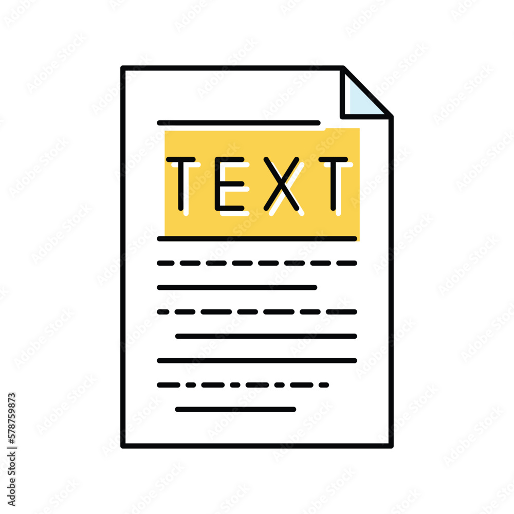 Poster text document file color icon vector illustration