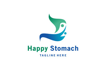 Happy stomach icon logo design