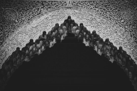 
Detail of an arch in the saadian tombs in marrakech, morocco