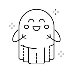 cute ghost line icon vector illustration
