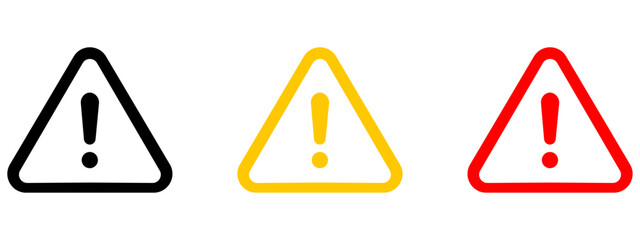 Caution warning signs set. Exclamation marks