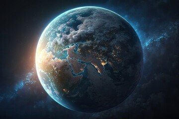 Beautiful planet Earth. Generative AI