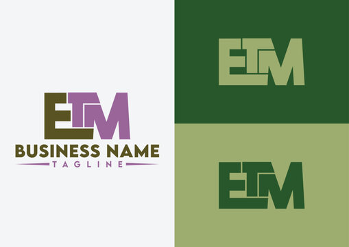 Letter ETM logo design, ETM letter logo