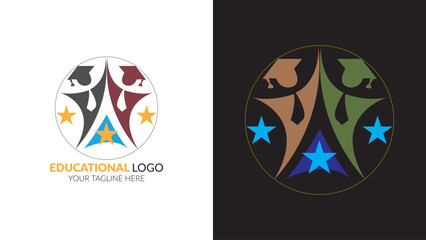 Educational  vector logo design fully editable high quality,100% text editable only for adobe stock.