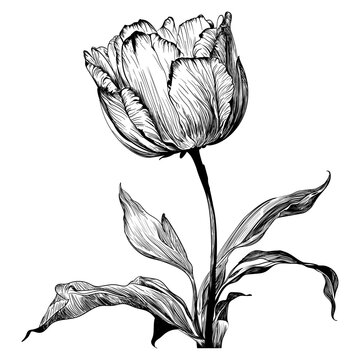 Sketch Of Tulip