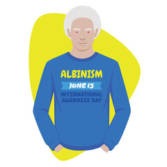 International albinism awareness day. Albinism chromosome.Genetic rare disorder