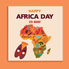 Africa Day. May 25. Holiday concept. Template for background, banner, card, and poster with text inscription. Vector illustration © mim art