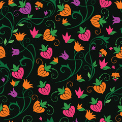seamless floral pattern background, Colorful, vibrant stylish pattern design for textile and apparel printing,