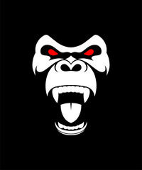 angry gorilla logo - with solid background or transparent background © mr.mmz