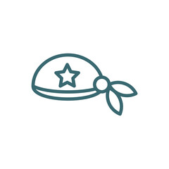 pirate scarf icon. Thin line pirate scarf icon from fashion and things  collection. Outline vector isolated on white background. Editable pirate scarf symbol can be used web and mobile