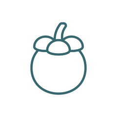 mangosteen icon. Thin line mangosteen icon from vegetables and fruits collection. Outline vector isolated on white background. Editable mangosteen symbol can be used web and mobile