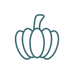 pumpkin icon. Thin line pumpkin icon from vegetables and fruits collection. Outline vector isolated on white background. Editable pumpkin symbol can be used web and mobile