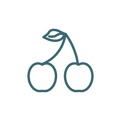 cherry icon. Thin line cherry icon from vegetables and fruits collection. Outline vector isolated on white background. Editable cherry symbol can be used web and mobile