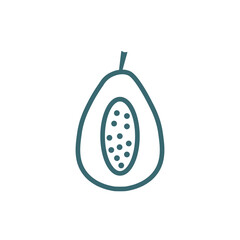 papaya icon. Thin line papaya icon from vegetables and fruits collection. Outline vector isolated on white background. Editable papaya symbol can be used web and mobile
