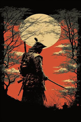 Samurai created with Generative AI Technology	