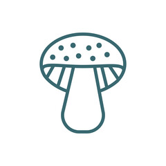 mushroom icon. Thin line mushroom icon from vegetables and fruits collection. Outline vector isolated on white background. Editable mushroom symbol can be used web and mobile