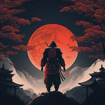 Samurai created with Generative AI Technology	