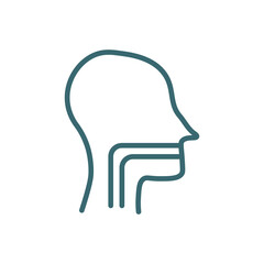 pharynx icon. Thin line pharynx icon from medical and healthcare collection. Outline vector isolated on white background. Editable pharynx symbol can be used web and mobile