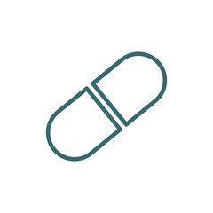 medical pill icon. Thin line medical pill icon from medical and healthcare collection. Outline vector isolated on white background. Editable medical pill symbol can be used web and mobile