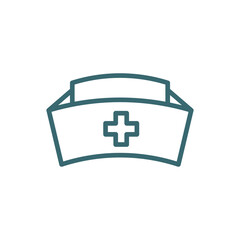 nurse cross icon. Thin line nurse cross icon from medical and healthcare collection. Outline vector isolated on white background. Editable nurse cross symbol can be used web and mobile
