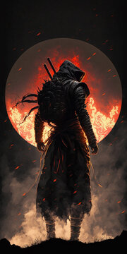 Samurai created with Generative AI Technology	