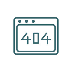 404 error icon. Thin line 404 error icon from information technology collection. Outline vector isolated on white background. Editable 404 error symbol can be used web and mobile