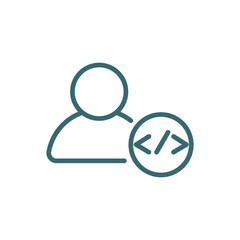 developer icon. Thin line developer icon from information technology collection. Outline vector isolated on white background. Editable developer symbol can be used web and mobile