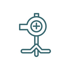 Fototapeta premium pitching machine icon. Thin line pitching machine icon from technology collection. Outline vector isolated on white background. Editable pitching machine symbol can be used web and mobile