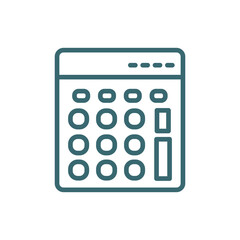 basic calculator icon. Thin line basic calculator icon from technology collection. Outline vector isolated on white background. Editable basic calculator symbol can be used web and mobile