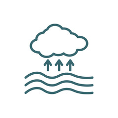 evaporation icon. Thin line evaporation icon from technology collection. Outline vector isolated on white background. Editable evaporation symbol can be used web and mobile