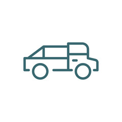 midget car icon. Thin line midget car icon from transportation collection. Outline vector isolated on white background. Editable midget car symbol can be used web and mobile