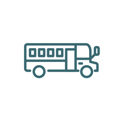 school bus empty icon. Thin line school bus empty icon from transportation collection. Outline vector isolated on white background. Editable school bus empty symbol can be used web and mobile