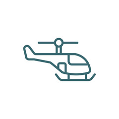Obraz premium small helicopter icon. Thin line small helicopter icon from transportation collection. Outline vector isolated on white background. Editable small helicopter symbol can be used web and mobile
