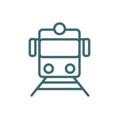 train front view icon. Thin line train front view icon from transportation collection. Outline vector isolated on white background. Editable train front view symbol can be used web and mobile