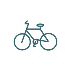 Obraz premium bicycle side view icon. Thin line bicycle side view icon from transportation collection. Outline vector isolated on white background. Editable bicycle side view symbol can be used web and mobile