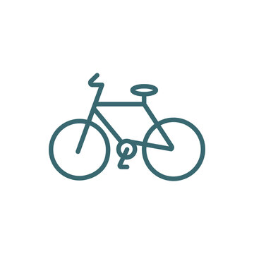 bicycle side view icon. Thin line bicycle side view icon from transportation collection. Outline vector isolated on white background. Editable bicycle side view symbol can be used web and mobile