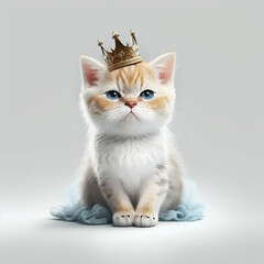 Obraz premium Queen Cat created with Generative AI Technology