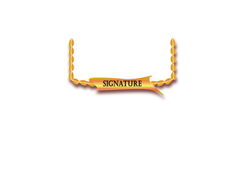 Gold frame for tags or Signature