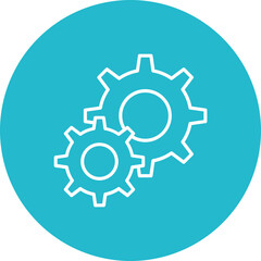 Settings Multicolor Circle Line Inverted Icon