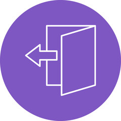 Logout Multicolor Circle Line Inverted Icon